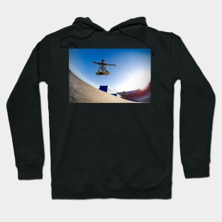 Skateboarder flying Hoodie